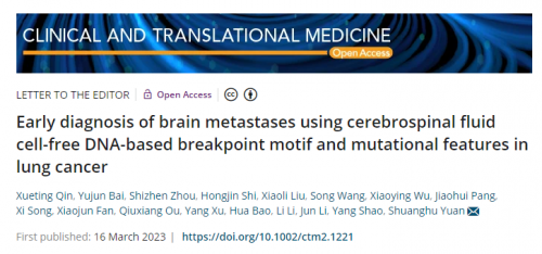 【IF=8.6】Motif有效预测肺癌脑转移：脑脊液片段组学新探索